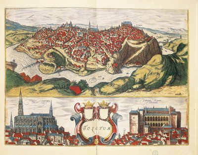 Espagne, Tolède, Ville de Tolède du Civitates Orbis Terrarum par Georg Braun et Franz Hogenberg, gravure - Georg Braun and Hogenberg Franz