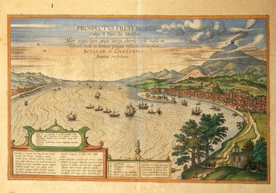 Le détroit de Messine du Civitates Orbis Terrarum par Georg Braun - Georg Braun and Hogenberg Franz