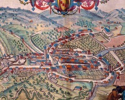 Vue de Serravalle Scrivia - Georg Braun and Hogenberg Franz