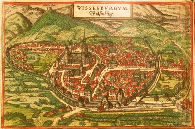 Wissembourg, Château blanc, Alsace - Georg and Hogenberg Franz (1535 90) Braun