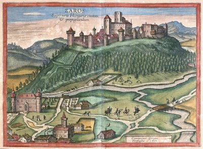 Zaros, sur le mont Ida, Crète (gravure) - Georg Braun and Hogenberg Franz