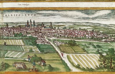 Terres agricoles près de Valladolid, dans Civitatis Orbis Terrarum, par Franz Hogenberg (1535-1590) - Georg Braun and Hogenberg Franz