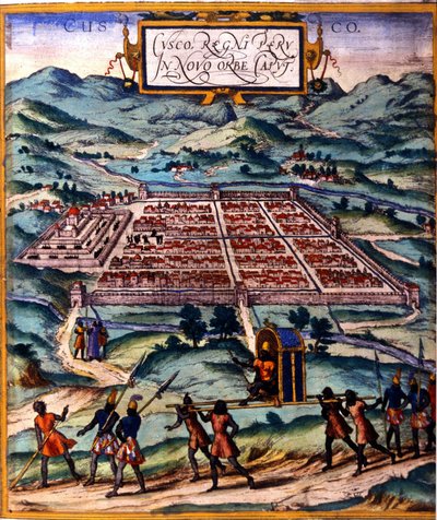 Cuzco, le centre principal de la civilisation inca. Atlas de Braun & Hogenberg - Georg Braun and Hogenberg Franz