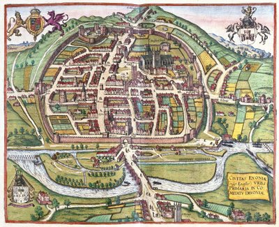 Exeter, Angleterre - Georg Braun and Hogenberg Franz