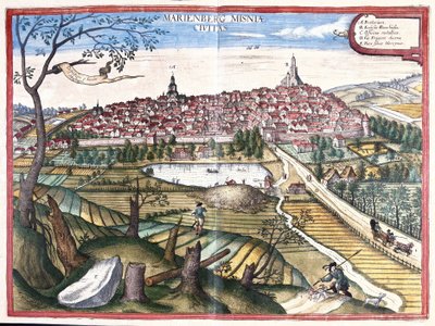 Marienberg, Saxe, Allemagne (gravure) - Georg Braun and Hogenberg Franz