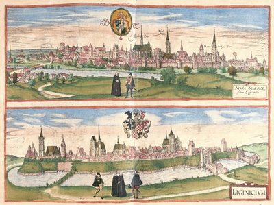 Nysa et Legnica (Lignica), Pologne (gravure) - Georg Braun and Hogenberg Franz