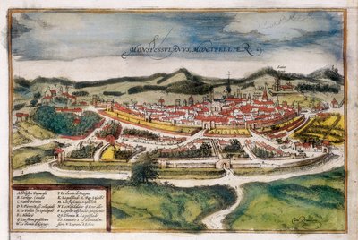 Plan de la ville de Montpellier - Georg Braun and Hogenberg Franz