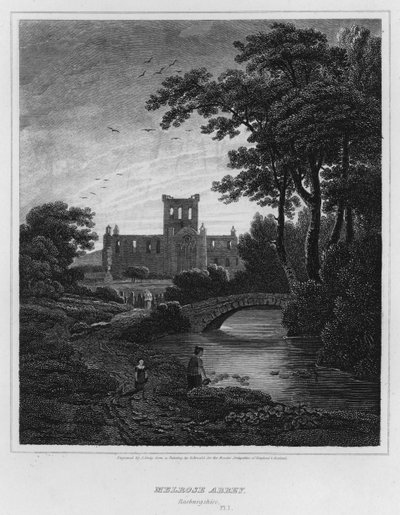Abbaye de Melrose, Roxburgshire (gravure) - George (after) Arnald