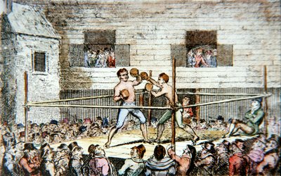Un match de boxe au court de fives, Londres, d