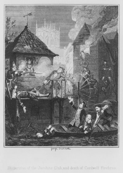 Dispersion du Club Jacobite et mort de Cordwell Firebras - George (after) Cruikshank