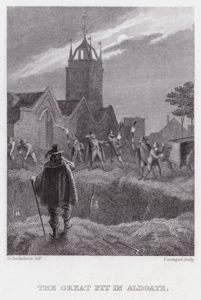 La Grande Fosse à Aldgate (gravure) - George (after) Cruikshank