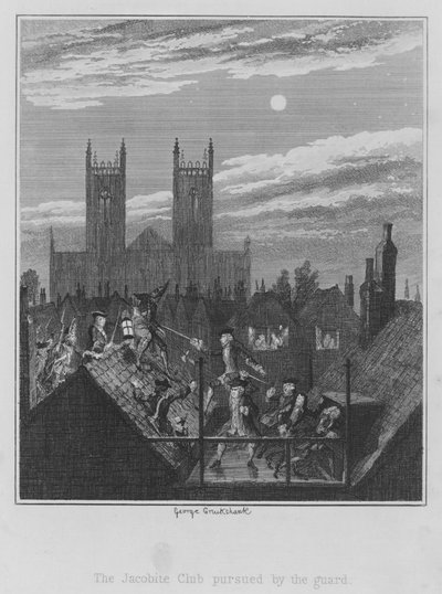 Le Club Jacobite poursuivi par la garde - George (after) Cruikshank