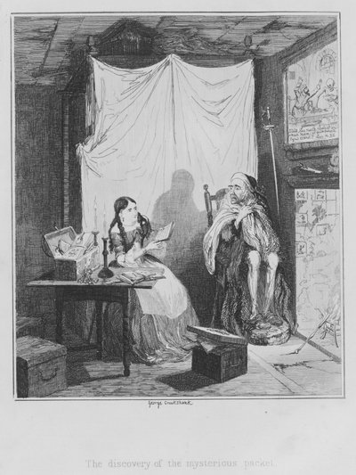 La découverte du paquet mystérieux - George (after) Cruikshank