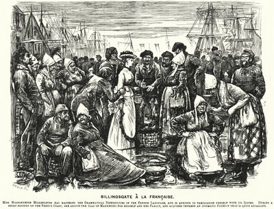 Caricature de Punch : Billingsgate à la française (gravure) - George (after) Du Maurier