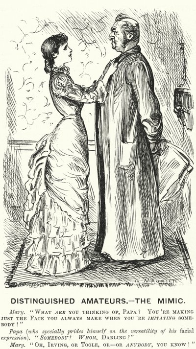 Caricature de Punch : Amateurs distingués - le Mimique - George (after) Du Maurier