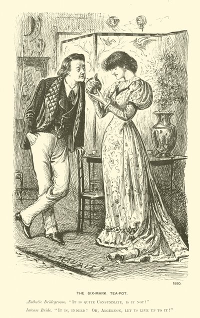La théière à six marques - George (after) Du Maurier