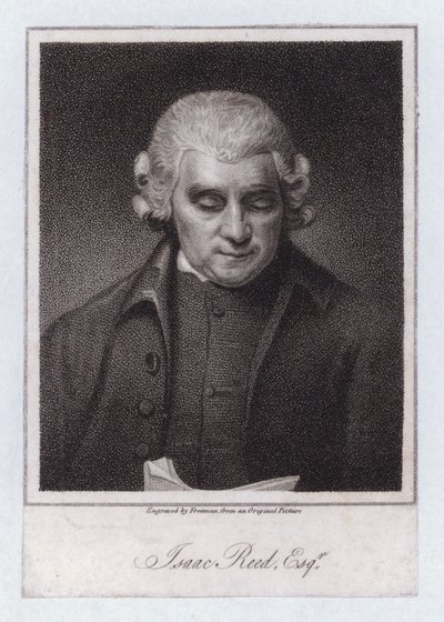 Isaac Reed, éditeur littéraire et collectionneur de livres anglais (gravure) - George (after) Romney