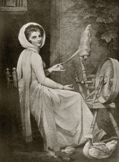 Lady Hamilton en tant que fileuse, gravée par Thomas Cheesman, d