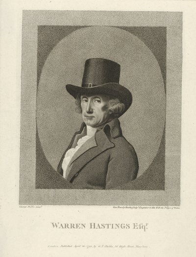 Portrait de Warren Hastings, Esq., pub. 1795 - George (after) Stubbs