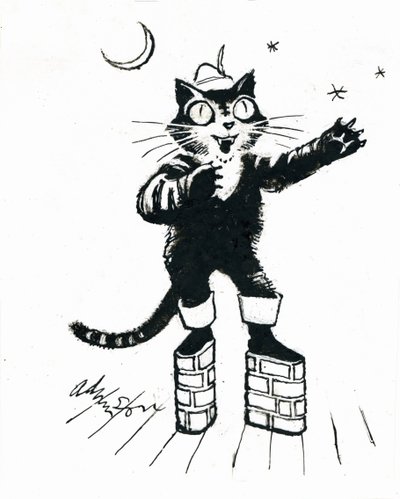 Le Chat botté (sur une plateforme en brique) - George Adamson