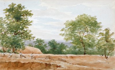 Vue des fouilles du tunnel de Highgate, Londres, 1812 - George Arnald