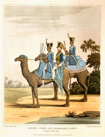 Corps de fusées et corps de dromadaires, armée du Bengale, de 