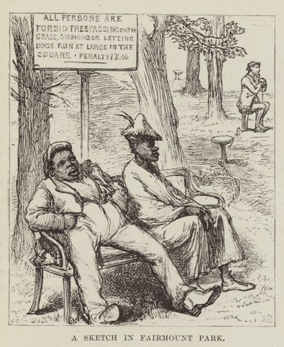 Une esquisse dans Fairmount Park - George Augustus Sala
