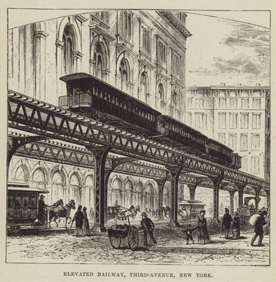 Chemin de fer surélevé, Third Avenue, New York - George Augustus Sala