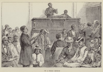 Dans une église noire (gravure) - George Augustus Sala