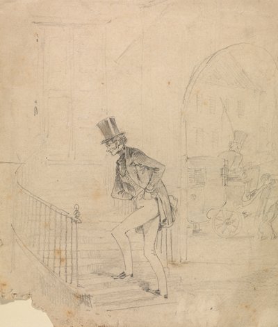 Homme entrant dans une maison - George Augustus Sala