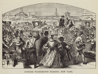 Devant le marché de Washington, New York - George Augustus Sala