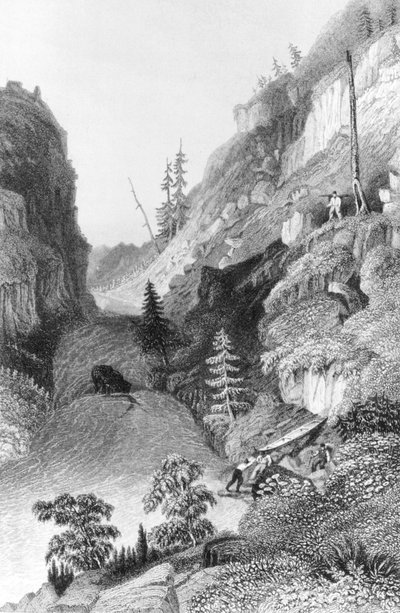 Un portage dans la rivière Hoarfrost, de 
