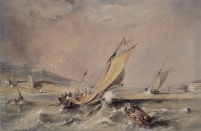 Scène côtière : Bateaux à l