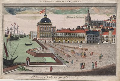 Vue et Perspective du Palais du Roi du Portugal à Lisbonne - George Balthazar Probst