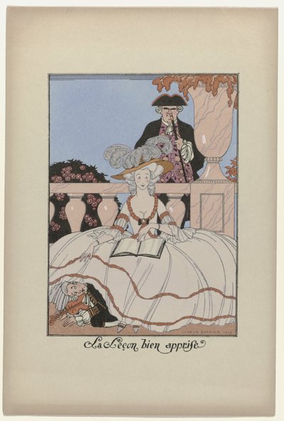 La Guirlande des mois, 1919 : La Leçon bien apprise - George Barbier