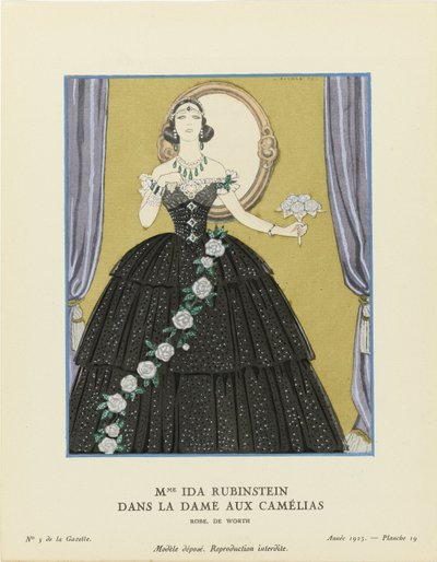 Mme Ida Rubinstein dans La Dame aux Camélias, Gazette du Bon Ton, 1923 - George Barbier