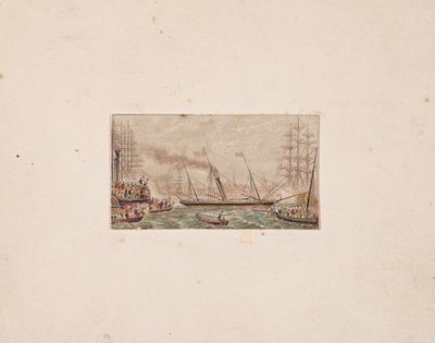 Boîte à aiguilles : La flotte royale dans la baie de Kilkenny (?) - George Baxter