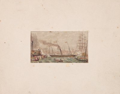 Impression de boîte à aiguilles : La flotte royale dans la baie de Kilkenny, 1850 - George Baxter