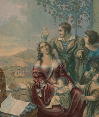 Pomare, reine de Tahiti - George Baxter