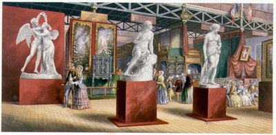Sculptures - Vue Intérieure de la Grande Exposition - George Baxter