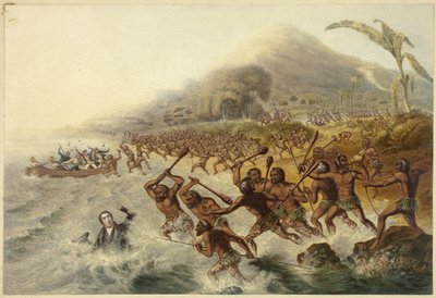 Le Massacre du missionnaire regretté le Rév. J. Williams et M. Harris - George Baxter