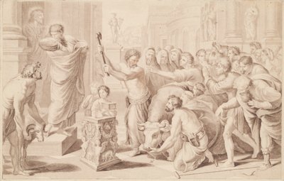 Le sacrifice à Lystre - George Baxter