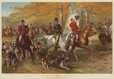 Les chiens de chasse royaux, SAR le Prince de Galles et Lord Cork - George Bouverie Goddard