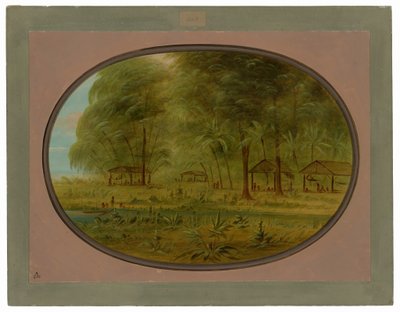 Un village caribéen en Guyane néerlandaise - George Catlin