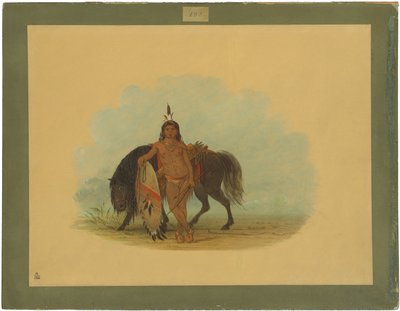 Un guerrier Cheyenne reposant son cheval - George Catlin