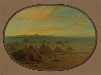 Un village Crow sur la rivière Salmon, 1855-1869 - George Catlin