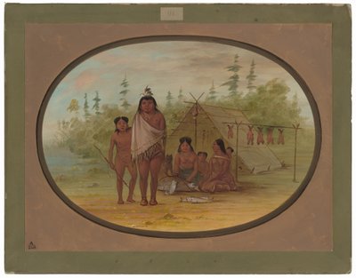 Un chef Flathead avec sa famille - George Catlin