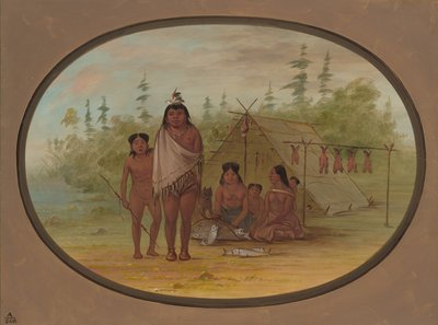 Un chef Flathead avec sa famille - George Catlin