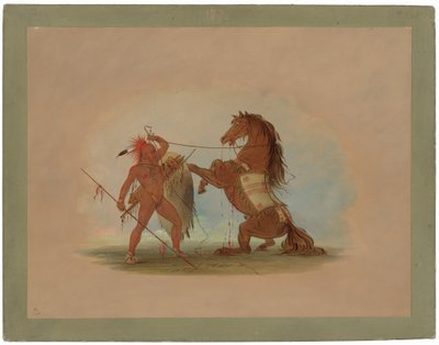 Un guerrier Pawnee sacrifiant son cheval préféré - George Catlin