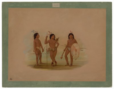 Un chef Puelchee et deux jeunes guerriers - George Catlin